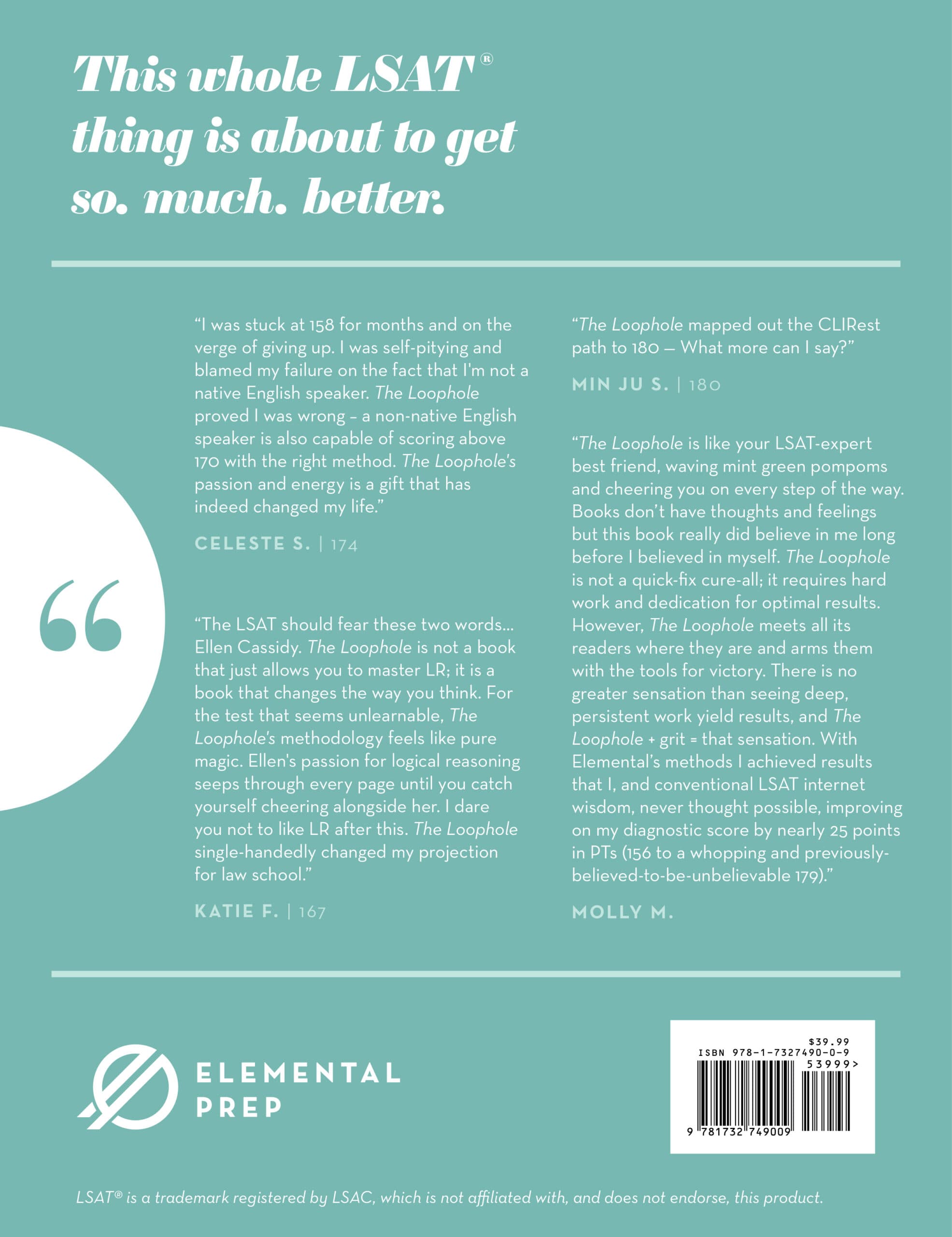 Back cover of The Loophole in LSAT Logical Reasoning